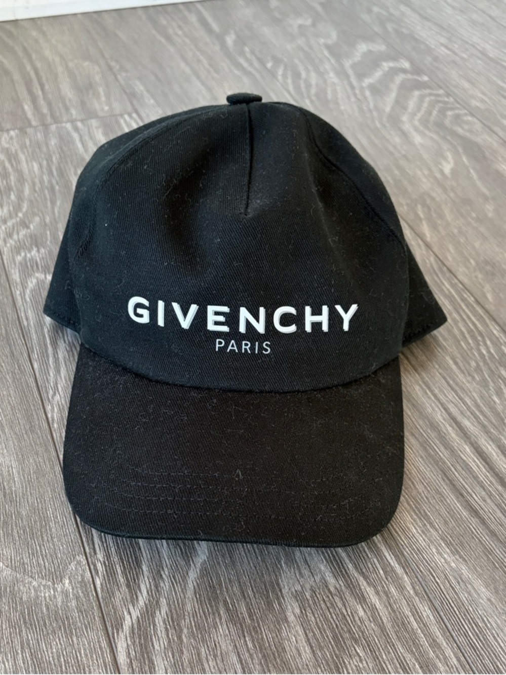 Givenchy Paris Black Baseball Cap with White Logo